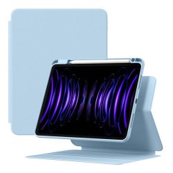   Husă BASEUS MINIMALIST în picioare, efect piele (FLIP activ, magnetic, TRIFOLD, suport desktop, suport creion) ALBASTRU DESCHIS Apple IPAD Pro 12.9 (2022), IPAD Pro 12.9 (2021)