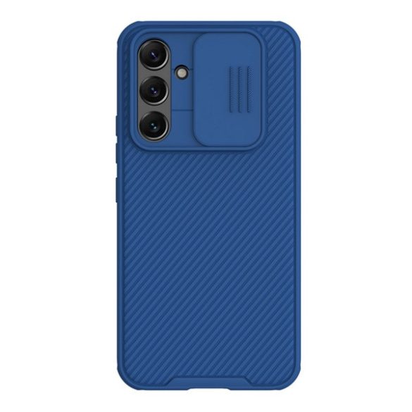 Protector de telefon din plastic NILLKIN CAMSHIELD PRO (cadru din silicon, rezistenta medie la impact, protectie camera, model in dungi) ALBASTRU INCHIS Samsung Galaxy A54 5G (SM-A546)