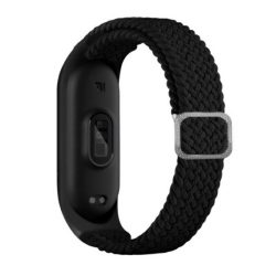   Curea (dimensiune personalizată, textilă, țesută, reglabilă) negru Xiaomi Mi Band 7, Xiaomi Mi Band 6 , Xiaomi Mi Band 5, Xiaomi Mi Band 6 NFC