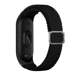 Curea (dimensiune personalizată, textilă, țesută, reglabilă) negru Xiaomi Mi Band 7, Xiaomi Mi Band 6 , Xiaomi Mi Band 5, Xiaomi Mi Band 6 NFC
