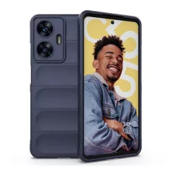   HUSĂ! - Protectie din silicon pentru telefon (rezistenta la impact mediu, protectie camera, model 3D) ALBASTRU INCHIS Realme C55