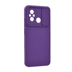 HUSĂ! - Protector de telefon din silicon (mat, interior din microfibra de pluș, protecție pentru cameră) DARK PURPLE Xiaomi Redmi 12C