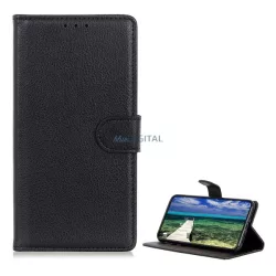   HUSĂ! - Carcasa in picioare, efect piele (FLIP, deschidere laterala, functie suport birou, premium) NEGRU Huawei Mate 50 Pro