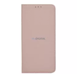   HUSĂ! - Carcasa in picioare, efect piele (FLIP, deschidere laterala, functie suport de masa, model romb) ROSE GOLD Motorola Moto G82 (XT2225)