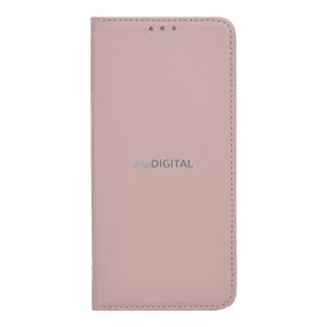 HUSĂ! - Carcasa in picioare, efect piele (FLIP, deschidere laterala, functie suport de masa, model romb) ROSE GOLD Motorola Moto G53 (XT2335)