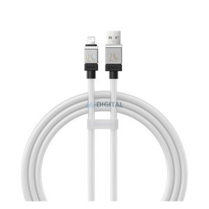 BASEUS COOLPLAY cablu de date (USB - lightning, 2.4A, încărcător rapid, 100cm, rezistent la rupere) ALB