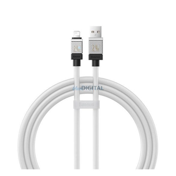 BASEUS COOLPLAY cablu de date (USB - lightning, 2.4A, încărcător rapid, 100cm, rezistent la rupere) ALB