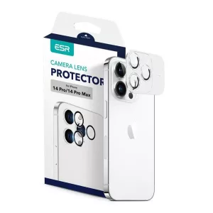 Sticlă de protecție pentru cameră ESR 3 buc (margine rotunjită, rezistență suplimentară la impact, rezistentă suplimentară la zgârieturi, compatibil cu carcasa, 9H, numai obiectiv) NEGRU Apple iPhone 14 Pro Max, Apple iPhone 14 Pro