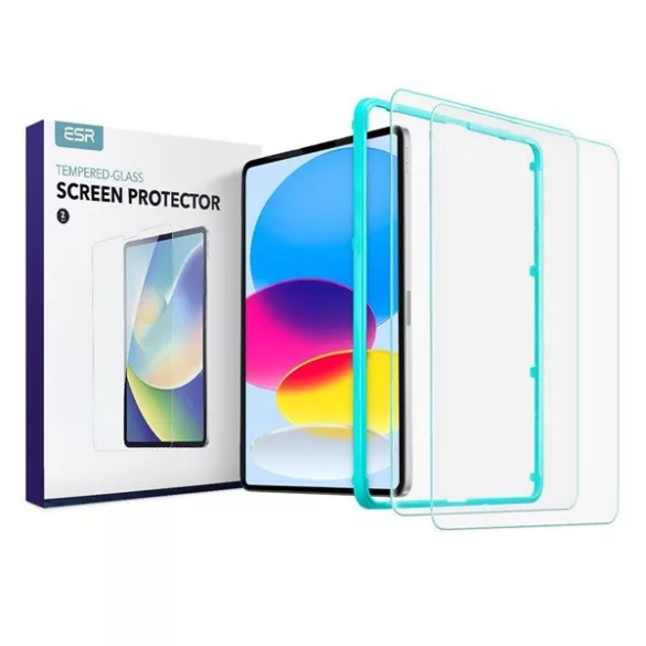 Sticlă de protecție pentru ecran ESR 2buc (2.5D, 0.33mm, 9H + cadru auxiliar) TRANSPARENT Apple IPAD 10.9 (2022)