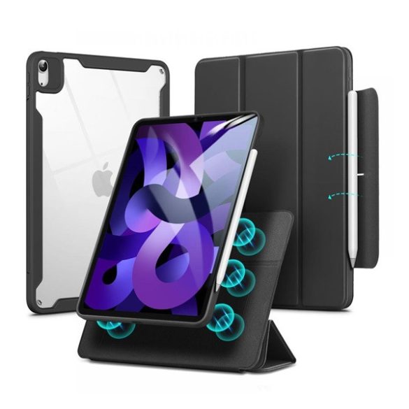 Protector de telefon din silicon ESR REBOUND HYBRID (FLIP activ, TRIFOLD, suport desktop, rezistenta la socuri, suport creion) NEGRU Apple IPAD Pro 11 (2018), IPAD Air 11 (2024), IPAD Air 2022