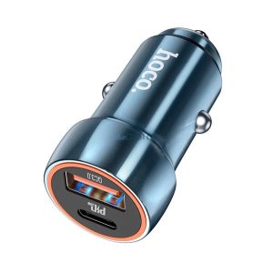 HOCO Z46A încărcător auto USB+Type-C (20W, încărcător rapid PD 3.0) BLUE