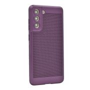   Protecție din plastic pentru telefon (respirabil, model perforat, protecție cameră) LILA Samsung Galaxy S21 FE (SM-G990)