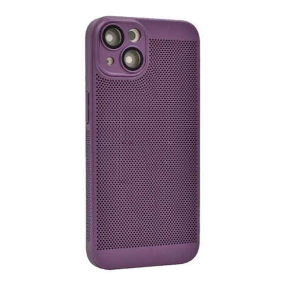 Protectie din plastic pentru telefon (respirabila, model perforat, protectie camera) PURPLE Apple iPhone 13