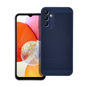 HUSĂ! - Protecție din plastic pentru telefon (respirabilă, model perforat, protecție pentru cameră) ALBASTRU ÎNCHIS Samsung Galaxy A14 5G (SM-A146), Samsung Galaxy A14 4G (SM-A145)
