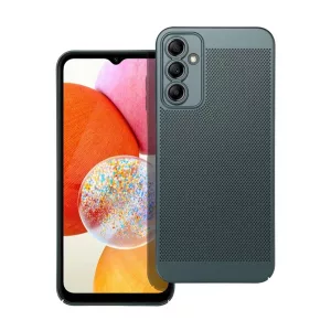 HUSĂ! - Protecție din plastic pentru telefon (respirabilă, model perforat, protecție pentru cameră) VERDE ÎNCHIS Samsung Galaxy A14 5G (SM-A146), Samsung Galaxy A14 4G (SM-A145)