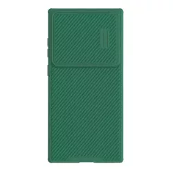   HUSĂ! - Protector de telefon din plastic NILLKIN CAMSHIELD S (cadru din silicon, rezistenta medie la impact, protectie pentru camera, model in dungi) VERDE INCHIS Samsung Galaxy S23 Ultra (SM-S918)