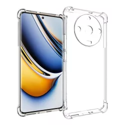   HUSĂ! - Protectie din silicon pentru telefon (rezistenta medie la impact, colt cu perna de aer) TRANSPARENT Realme 11 Pro, Realme 11 Pro Plus