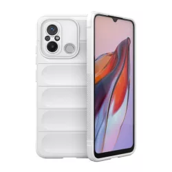   HUSĂ! - Protectie din silicon pentru telefon (rezistenta la impact mediu, protectie camera, model 3D) ALB Xiaomi Redmi 12C