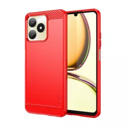   HUSĂ! - Protector de telefon din silicon MOFI (rezistență medie la impact, colț cu pernă de aer, periat, model carbon) RED Realme C53