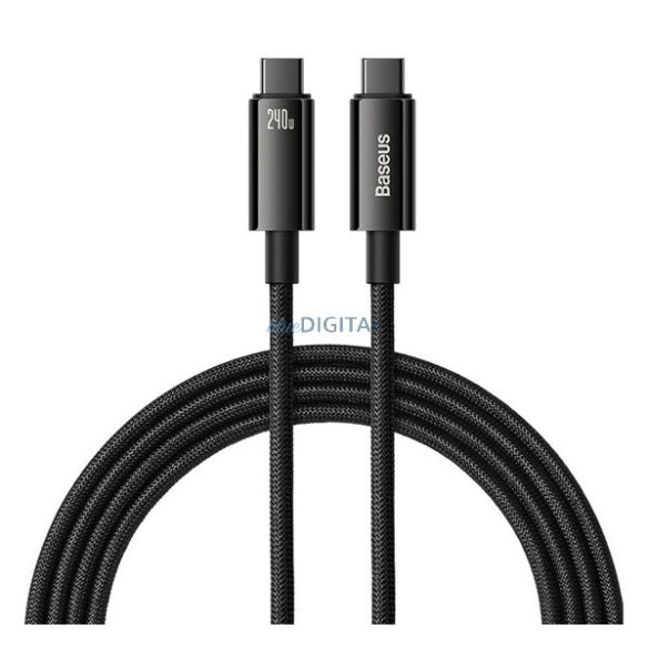 BASEUS TUNGSTEN GOLD cablu de date (Tip-C - Tip-C, 240W, încărcător rapid PD, 200cm, anti-rupere) NEGRU