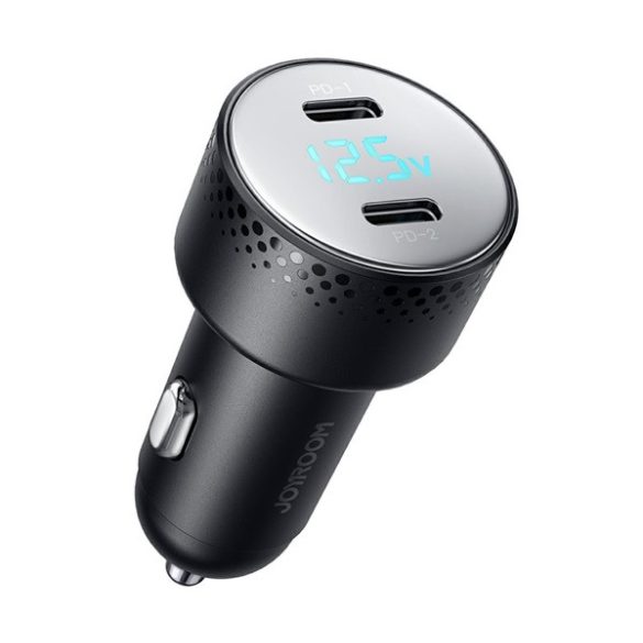 Încărcător auto JOYROOM 2 prize Type-C (70W, încărcător rapid PD 3.0, indicator LED) NEGRU