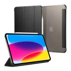   Husă SPIGEN SMART FOLD în picioare, efect piele (FLIP activ, deschidere laterală, funcție suport desktop TRIFOLD) negru Apple IPAD 10.9 (2022)