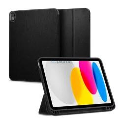   SPIGEN URBAN FIT husă în picioare (FLIP, deschidere laterală, TRIFOLD, suport birou, suport creion, model textil) BLACK Apple IPAD 10.9 (2022)