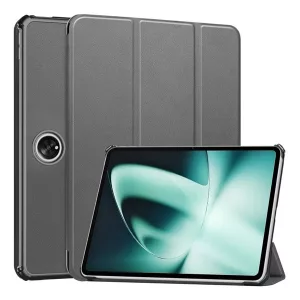 Carcasă în picioare, efect piele (FLIP activ, deschidere laterală, TRIFOLD, suport de birou) GRI ÎNCHIS OnePlus Pad