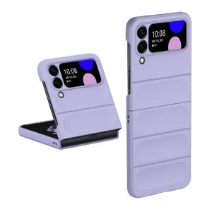 Protecție siliconică pentru telefon (rezistență medie la impact, protecție cameră, model 3D) LILA Samsung Galaxy Z Flip4 5G (SM-F721)