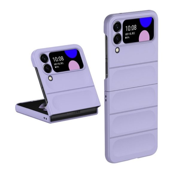 Protecție siliconică pentru telefon (rezistență medie la impact, protecție cameră, model 3D) LILA Samsung Galaxy Z Flip4 5G (SM-F721)