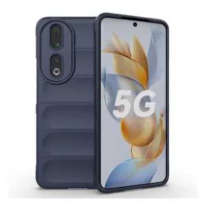 HUSĂ! - Protectie din silicon pentru telefon (rezistenta la impact mediu, protectie camera, model 3D) ALBASTRU INCHIS Honor 90 5G