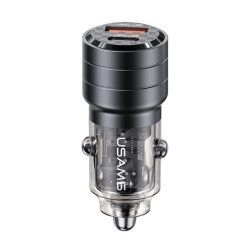   Încărcător auto USAMS C36 USB+priză de tip C (95W, încărcător rapid PD) NEGRU