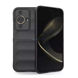   HUSĂ! - Protector de telefon din silicon (rezistenta la impact mediu, protectie camera, model 3D) NEGRU Huawei Nova 11
