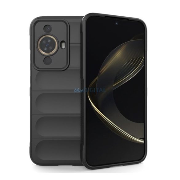 Protector de telefon din silicon (rezistenta la impact mediu, protectie camera, model 3D) NEGRU Huawei Nova 11
