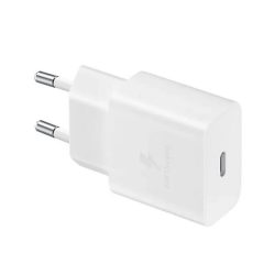   Încărcător de curent alternativ SAMSUNG cu priză Type-C (15W, încărcător rapid) ALB