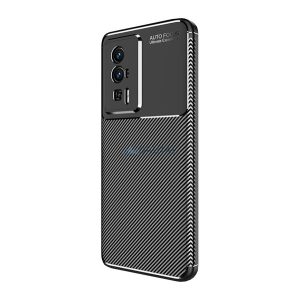 HUSĂ! - Husă silicon pentru telefon (rezistent la impact mediu, călcâi pernă de aer, model de carbon) negru Xiaomi Poco F5 Pro