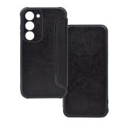   Husă în picioare, efect piele (FLIP, deschidere laterală, colț cu pernă de aer, protecție pentru cameră) NEGRU Samsung Galaxy S23 Plus (SM-S916)