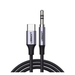   UGREEN AV143 cablu audio (mufă 3,5 mm - Type-C, 100 cm, șiret) GREY