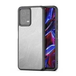   HUSĂ! - Protector de telefon din plastic DUX DUCIS AIMO (rezistenta la impact mediu, cadru silicon, protectie camera, mat, model ondulat) NEGRU Xiaomi Redmi Note 12 5G