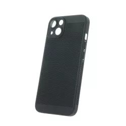   HUSĂ! - Protectie din plastic pentru telefon (respirabila, model perforat, protectie camera) NEGRU Apple iPhone 15