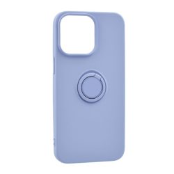   HUSĂ! - Protector de telefon din silicon (inel de suport pentru telefon, interior din microfibră de pluș, placă metalică încorporată, protecție pentru cameră) PURPLE Apple iPhone 15 Pro Max