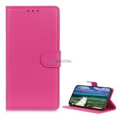   HUSĂ! - Husă în picioare, efect piele (FLIP, deschidere laterală, funcție de suport pentru birou, premium) ROZ Apple iPhone 15 Pro Max