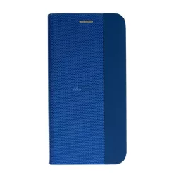   HUSĂ! - Carcasa in picioare, efect piele (FLIP, deschidere laterala, functie suport de masa, model textil) ALBASTRU Apple iPhone 15 Plus