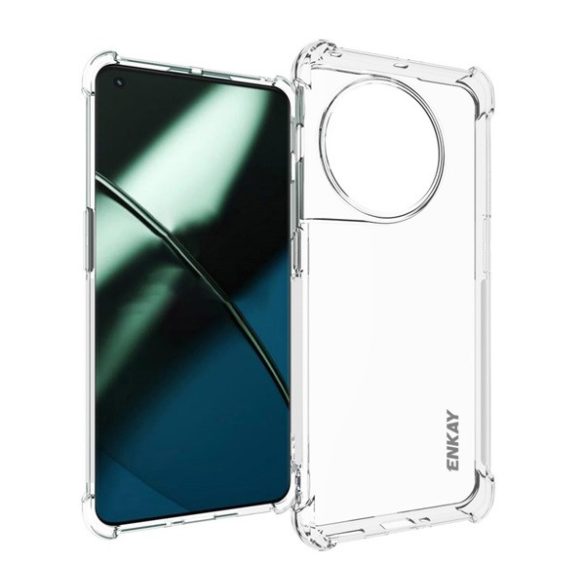 Protectie de telefon din silicon ENKAY (rezistenta medie la impact, colt cu perna de aer) TRANSPARENT OnePlus 11 5G