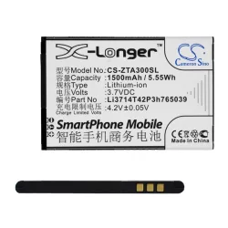   Baterie CAMERON SINO Li-Ion (3,7V/1500mAh, compatibil cu ZTE Li3714T42P3h765039) NEGRU