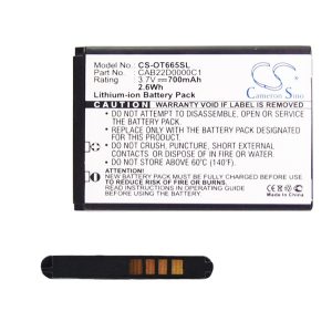 Baterie CAMERON SINO Li-Ion (3,7V/700mAh, compatibil cu Alcatel CAB22B0000C1) NEGRU Telenor One Touch