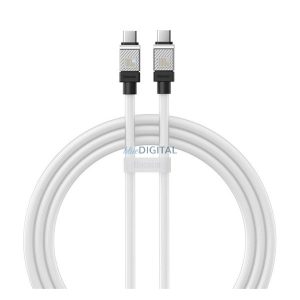 BASEUS COOLPLAY cablu de date (Tip-C - Tip-C, 100W, încărcător rapid PD, 100cm, anti-rupere) ALB