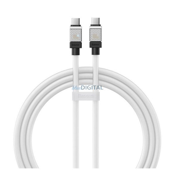 BASEUS COOLPLAY cablu de date (Tip-C - Tip-C, 100W, încărcător rapid PD, 100cm, anti-rupere) ALB