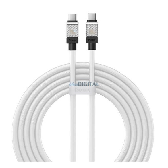 BASEUS COOLPLAY cablu de date (Tip-C - Tip-C, 100W, încărcător rapid, 200cm, anti-rupere) ALB