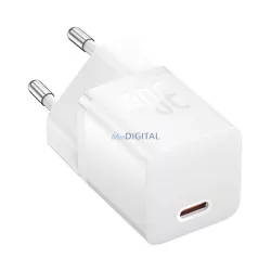   Încărcător de rețea BASEUS cu priză Type-C (30W, GaN5, încărcător rapid PD) ALB